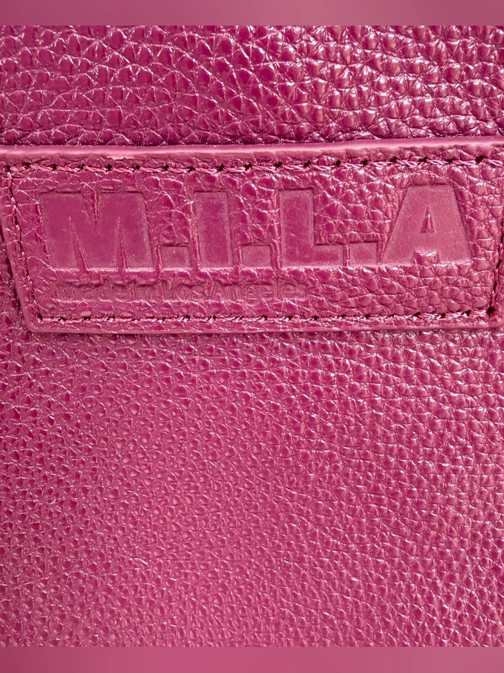 M.I.L.A. MILA Luxe Pebbled Leather Tote Bag Plum Made In Los Angeles NEW